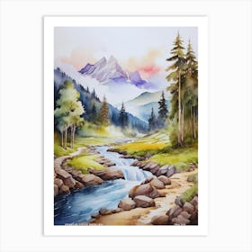 mountain forest landscape.6 Art Print