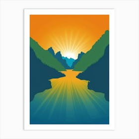 Sunset In The Mountains 75 Art Print