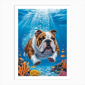 Bulldog Under The Sea 3 Art Print