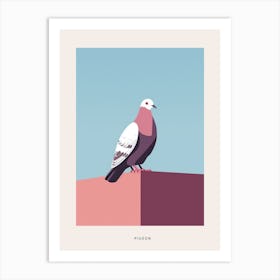 Minimalist Pigeon 1 Bird Poster Art Print
