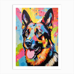 German Shepherd Pop Art Paint 3 Art Print