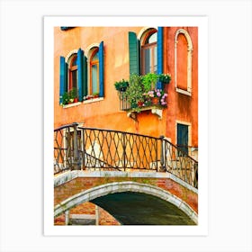 Old Small Bridge in Venice, Italy Art Print