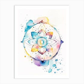 Mandala Symbol 1 Minimal Watercolour Art Print