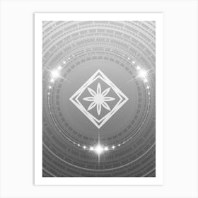 Geometric Glyph in White and Silver with Sparkle Array n.0317 Art Print