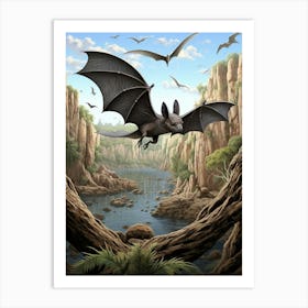 European Free Tailed Bat Illustration 1 Art Print