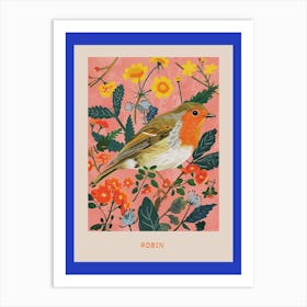 Spring Birds Poster Robin 1 Art Print