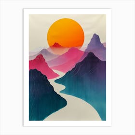 Sunset In The Mountains 69 Art Print