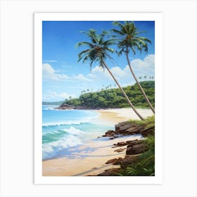 A Painting Of Flamenco Beach, Culebra Puerto Rico 1 Art Print