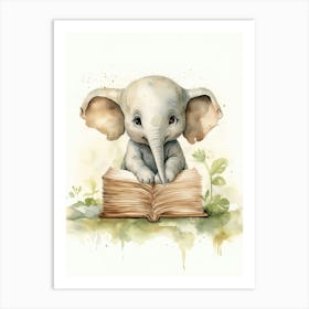 Elephant Painting Writing Watercolour 4  Art Print