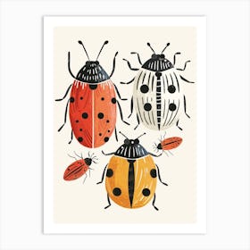Colourful Insect Illustration Ladybug 2 Art Print