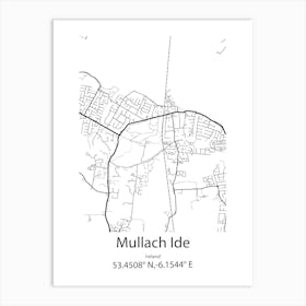 Mullach Ide,Ireland Minimalist Map Art Print