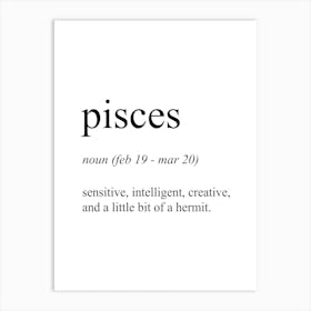 Pisces Star Sign Definition Meaning Art Print