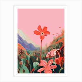 Boho Wildflower Painting Shooting Star 3 Art Print