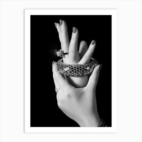 Black And White Woman'S Hands Art Print