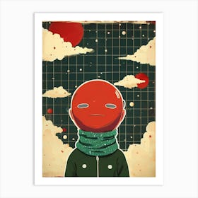 Red Head In Space Art Print