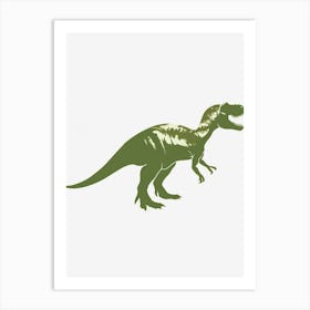 Green Dinosaur Silhouette 5 Art Print