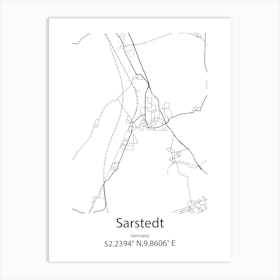 Sarstedt,Germany Minimalist Map Art Print