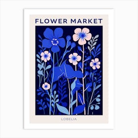 Blue Flower Market Poster Lobelia 1 Art Print