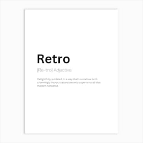 Retro Definition Meaning Art Print