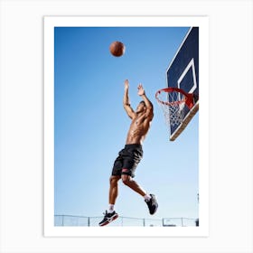 Young Shot Competition Play Board Urban Action Man Court Training Fitness Basket Abdomin (8) Art Print