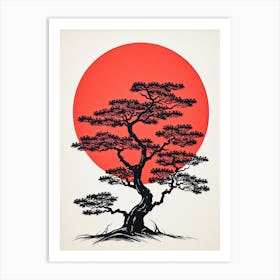 Bonsai Tree Vintage Retro Japan Poster Art Print