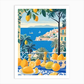 Lemons on the beach Art Print