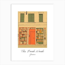 Genoa The Book Nook Pastel Colours 3 Poster Art Print