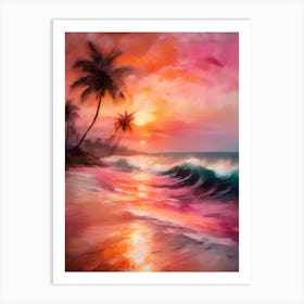 Sunset At The Beach Art Print