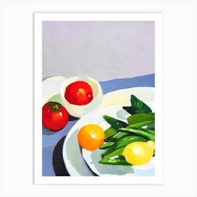 Snow Peas Tablescape vegetable Art Print