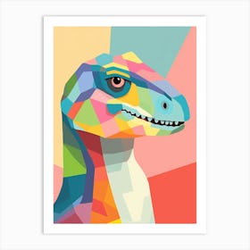 Colourful Dinosaur Hadrosaurus Art Print