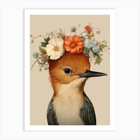 Bird With A Flower Crown Dipper 4 Art Print