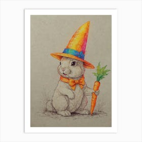 Rabbit In A Hat 3 Art Print