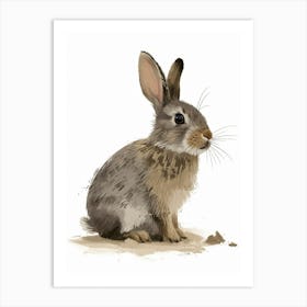 Argente Rabbit Nursery Illustration 2 Art Print