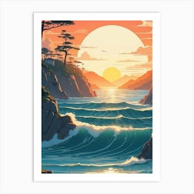 Sunset At The Beach 5 Art Print