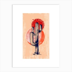 Artistic Saguaro Cactus Design 1 Art Print