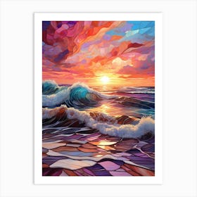 Sunset At The Beach 59 Art Print