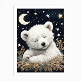 Polar Bear Sleeping Night Art Print