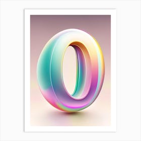 O, Alphabet Bubble Rainbow 2 Art Print
