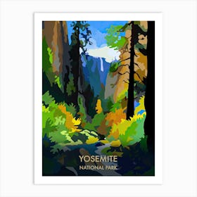 Yosemite National Park Travel Poster Matisse Style 5 Art Print