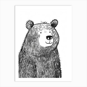 B&W Bear Art Print