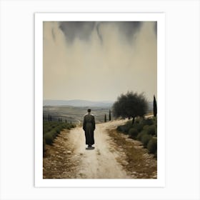 Walking Down Path Oil Painting Art Print