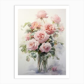 Rose Petal Perfection: Vase Wall Décor Art Print