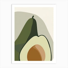 Avocado Close Up Illustration 6 Art Print