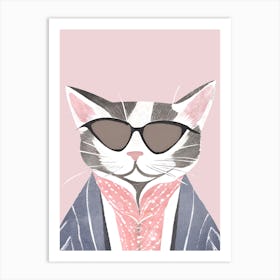 Cat In A Suit Fashion Illustration Art Print