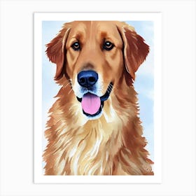 Golden Retriever Watercolour Dog Art Print