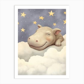 Sleeping Baby Hippopotamus Art Print
