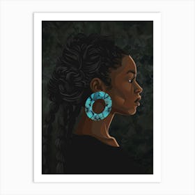 Afro Hoop Earrings Art Print