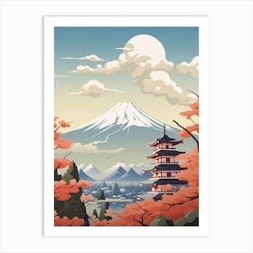 Mountains And Hot Springs Japanese Style Illustration 13 Art Print