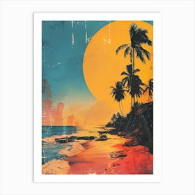 Sunset Beach Canvas Print Art Print