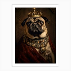 Pug Baroque Art Print